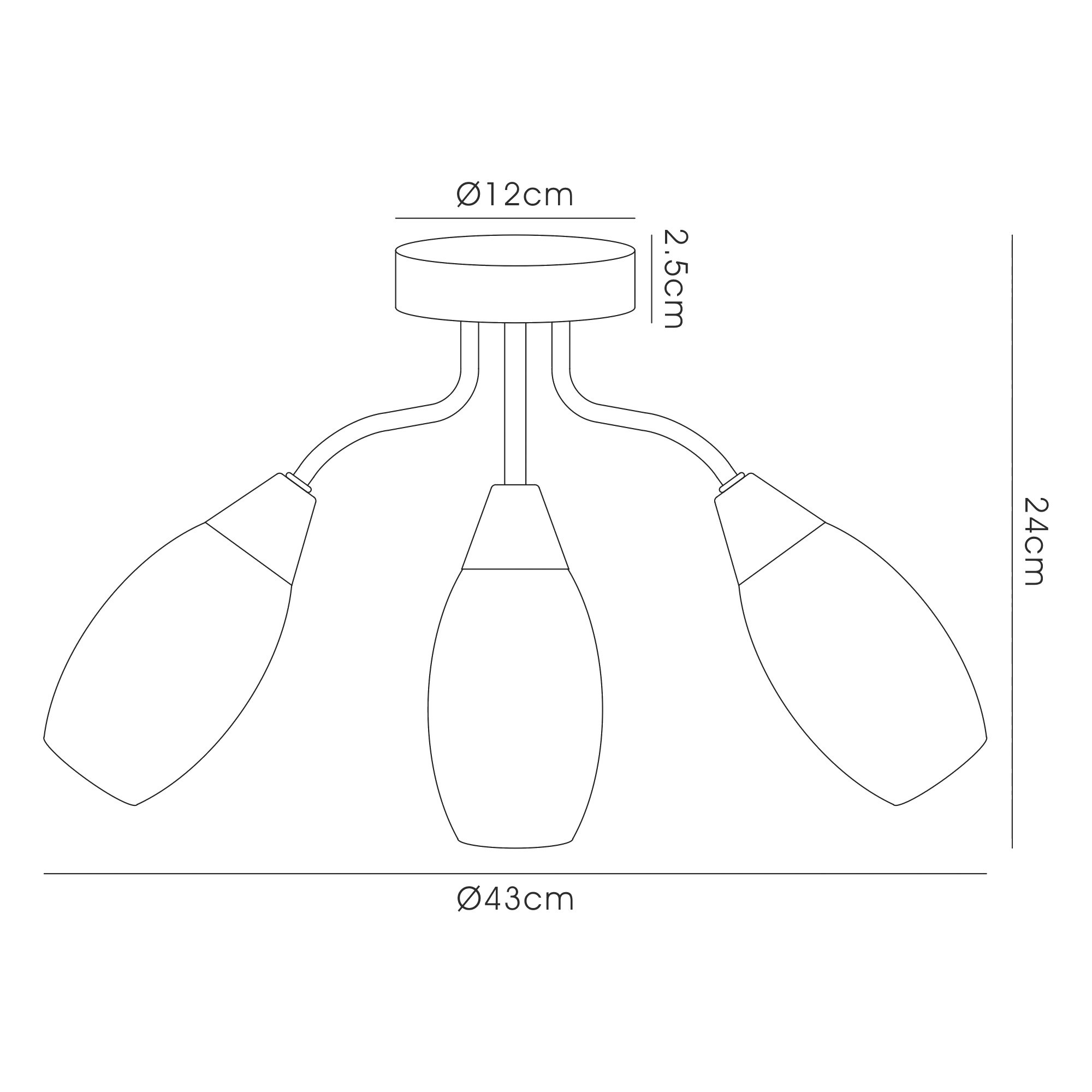 Denia Ceiling Lights Deco Semi Flush Fittings